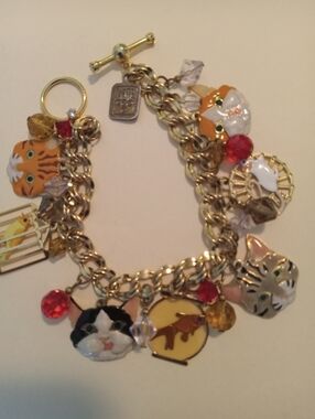 Lunch At The Ritz Cat Charm Bracelet